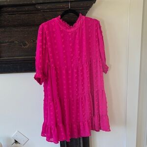 Vibrant Pink Textured Dress